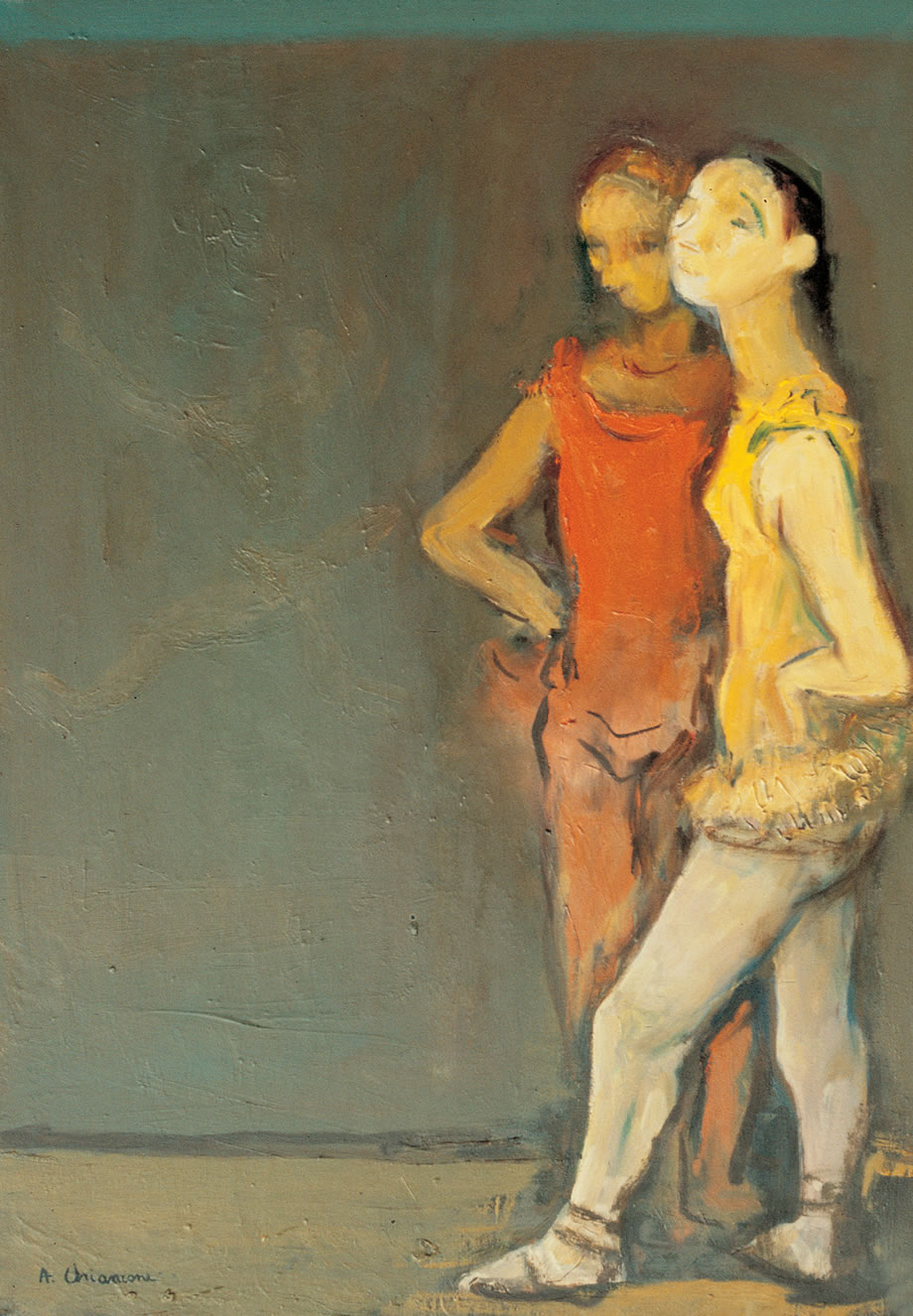 Ballerine anni ’70, olio su tela, cm 70x50, Milano, collezione privata